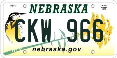 NE license plate CKW966
