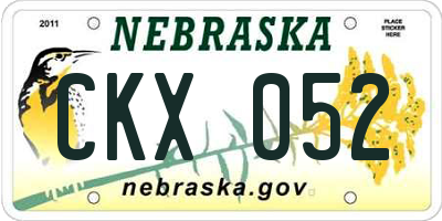 NE license plate CKX052