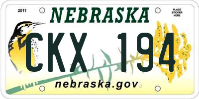 NE license plate CKX194
