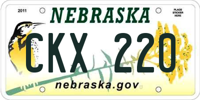 NE license plate CKX220