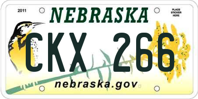 NE license plate CKX266