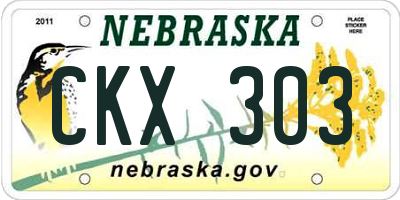 NE license plate CKX303