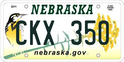 NE license plate CKX350