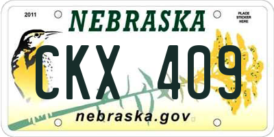 NE license plate CKX409