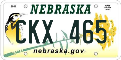 NE license plate CKX465