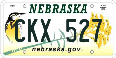 NE license plate CKX527