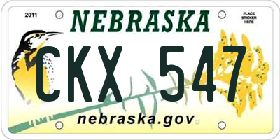 NE license plate CKX547