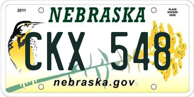 NE license plate CKX548