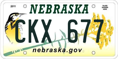 NE license plate CKX677