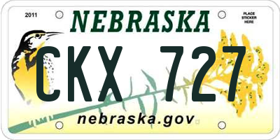 NE license plate CKX727