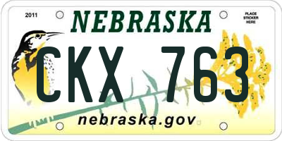 NE license plate CKX763