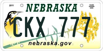 NE license plate CKX777