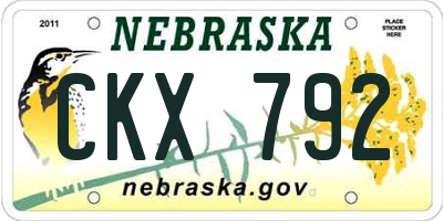 NE license plate CKX792