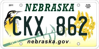 NE license plate CKX862