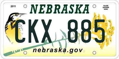 NE license plate CKX885