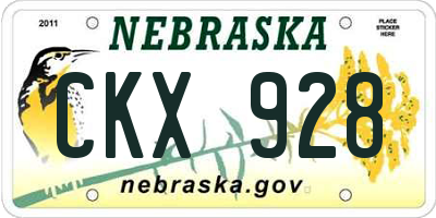 NE license plate CKX928