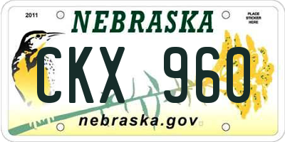 NE license plate CKX960