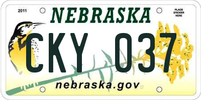 NE license plate CKY037