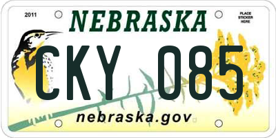 NE license plate CKY085