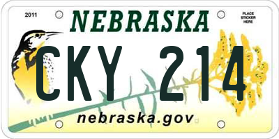NE license plate CKY214