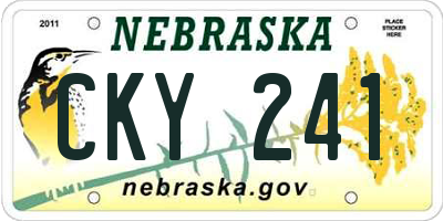 NE license plate CKY241