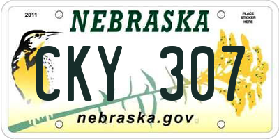 NE license plate CKY307