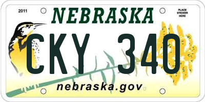 NE license plate CKY340