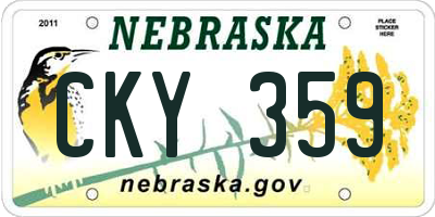 NE license plate CKY359