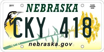 NE license plate CKY418
