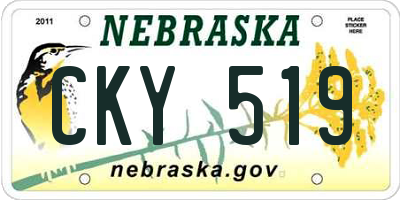 NE license plate CKY519