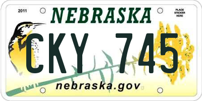 NE license plate CKY745