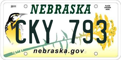 NE license plate CKY793