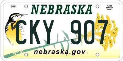 NE license plate CKY907