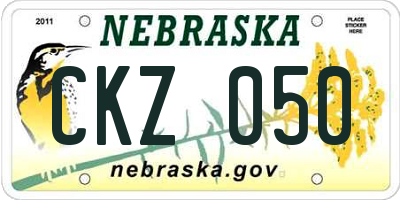 NE license plate CKZ050