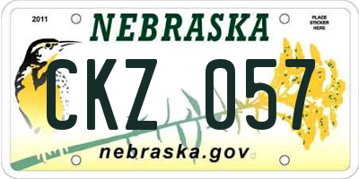 NE license plate CKZ057