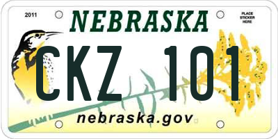 NE license plate CKZ101