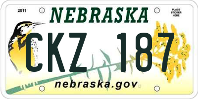 NE license plate CKZ187