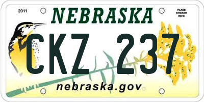 NE license plate CKZ237