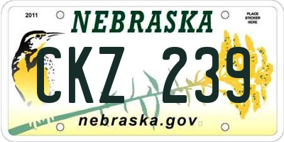 NE license plate CKZ239