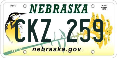 NE license plate CKZ259