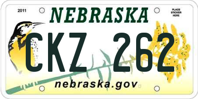 NE license plate CKZ262