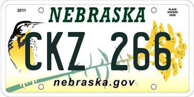 NE license plate CKZ266