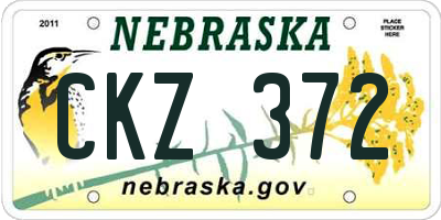 NE license plate CKZ372