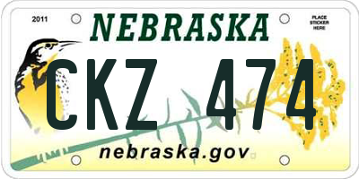 NE license plate CKZ474