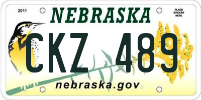 NE license plate CKZ489