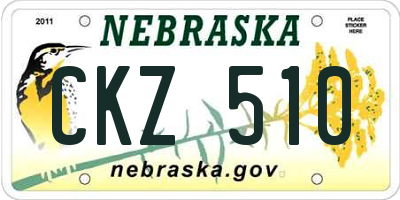 NE license plate CKZ510