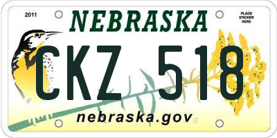 NE license plate CKZ518