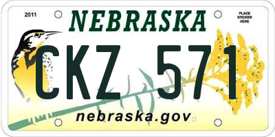 NE license plate CKZ571
