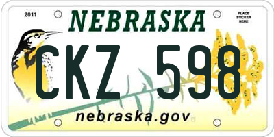 NE license plate CKZ598