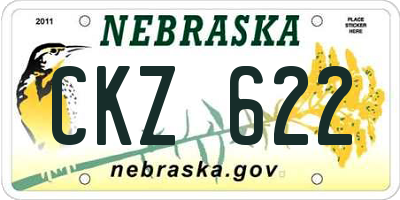 NE license plate CKZ622